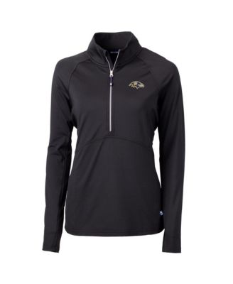 Cutter & Buck Women's Black Baltimore Ravens Adapt Eco Knit Half-Zip Pullover Jacket