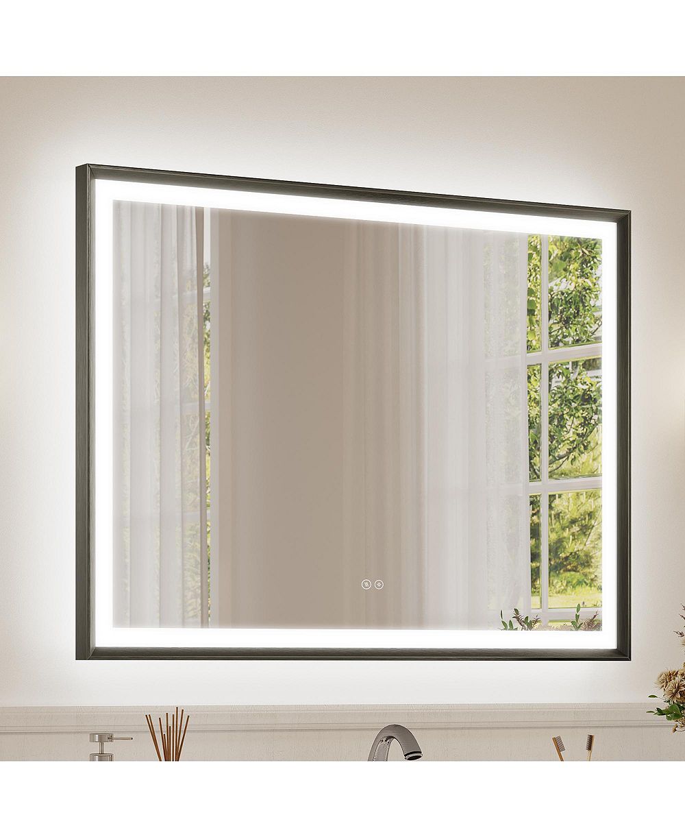 Sonkuki LED Bathroom Mirror with Front and Backlight, Adjustable Color Temperature and Brightness and Shatterproof Glass, Anti-Fog and Memory Function