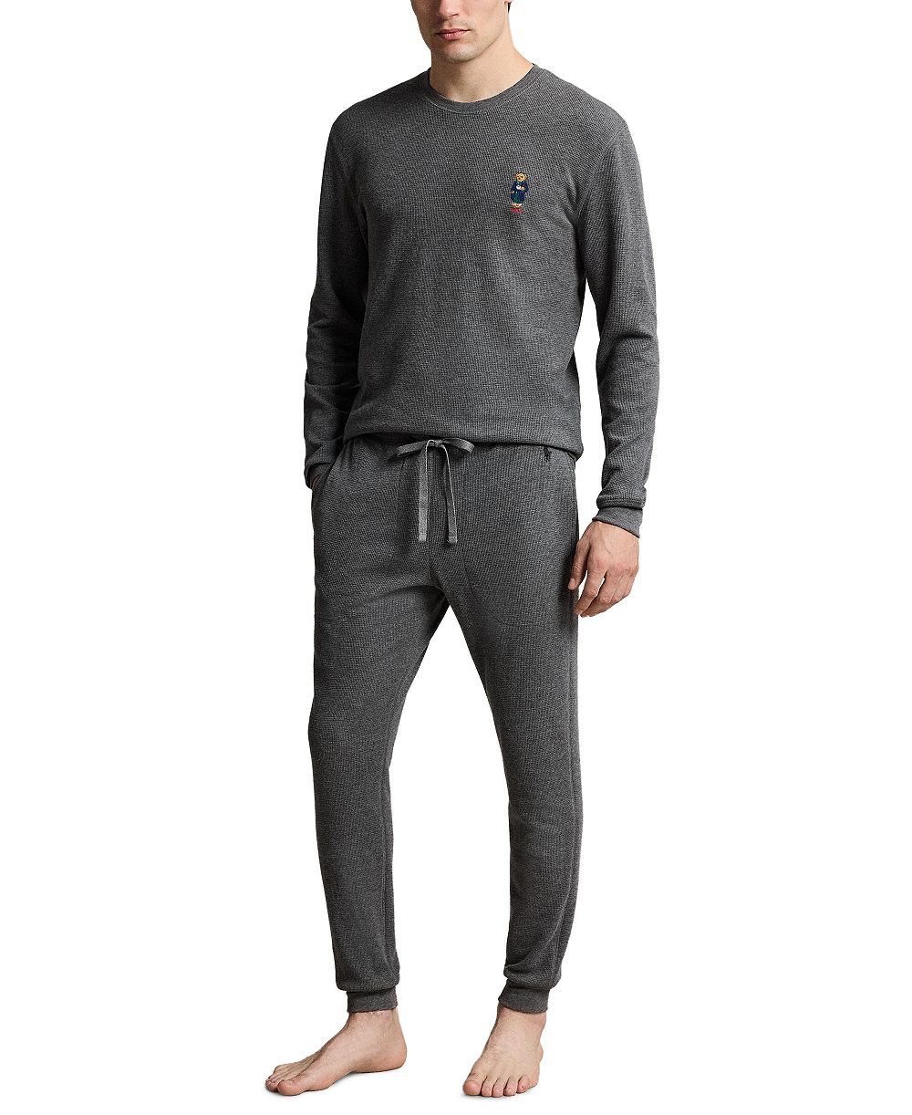 Polo Ralph Lauren Men's Polo Bear Long-Sleeve Waffle-Knit Thermal Shirt and Joggers, 2-Piece Set