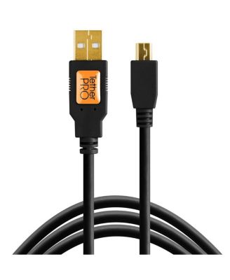 Tether Tools Pro Gold-Plated 15-Foot USB 2.0 A Male to Mini-B 5 Pin Cable