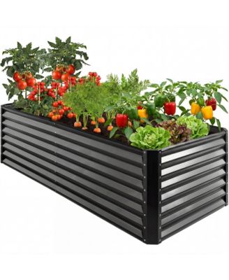 Best Choice Products 8x4x2feet Outdoor Metal Raised Garden Bed for Vegetables Flowers Herbs