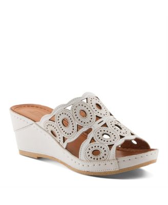 Spring Step Women’s Leather Wedge Sandal with Comfort Insole
