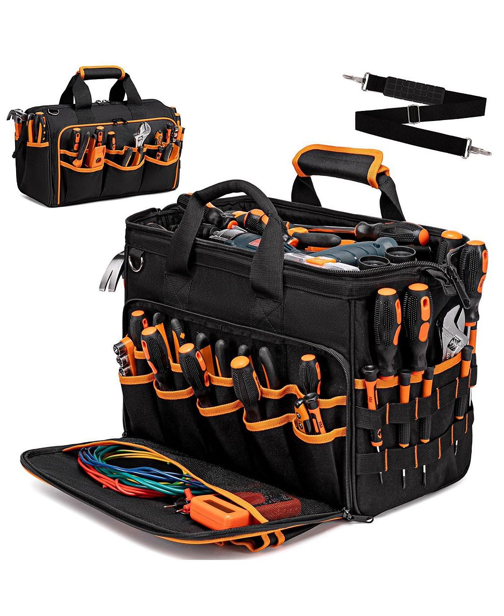 XDOVET Electrician Tool Bag 46-Pocket Heavy Duty Foldable Organizer