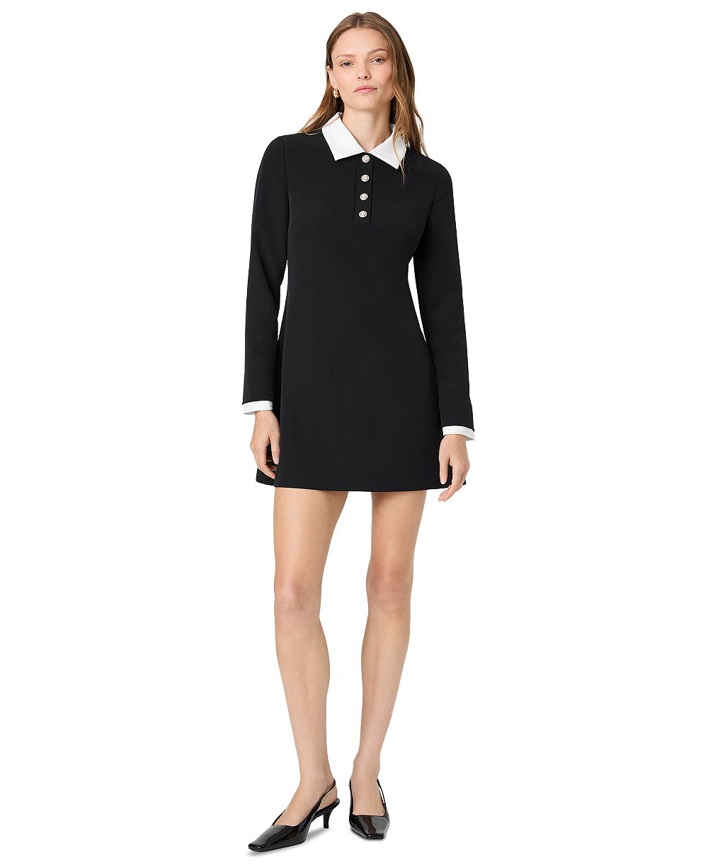 Женское мини-платье French Connection Echo Crepe Half Placket Long-Sleeve