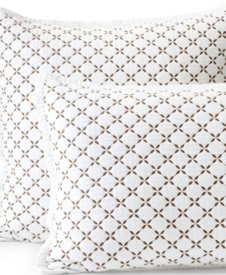 Lands' End вышитая наволочка из двойного вуаля Diamond Double Voile