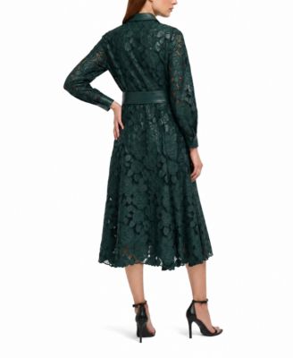 Elie Tahari Women's Kennedy Floral-Print Lace Midi Dress