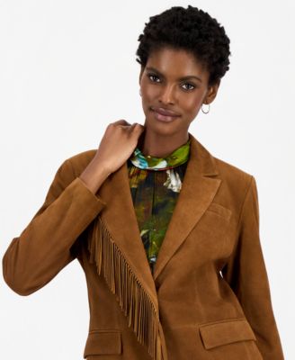 Elie Tahari Women's The Adeline Suede Tassel-Detail Jacket