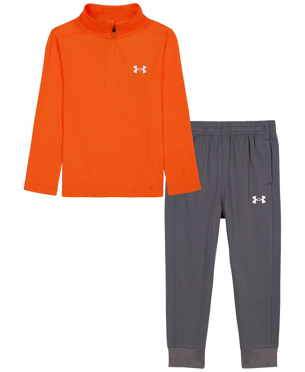 Мужской комплект Under Armour для мальчиков 2T-7: топ с воротником-стойкой на четверть молнии и джоггеры, 2 предмета