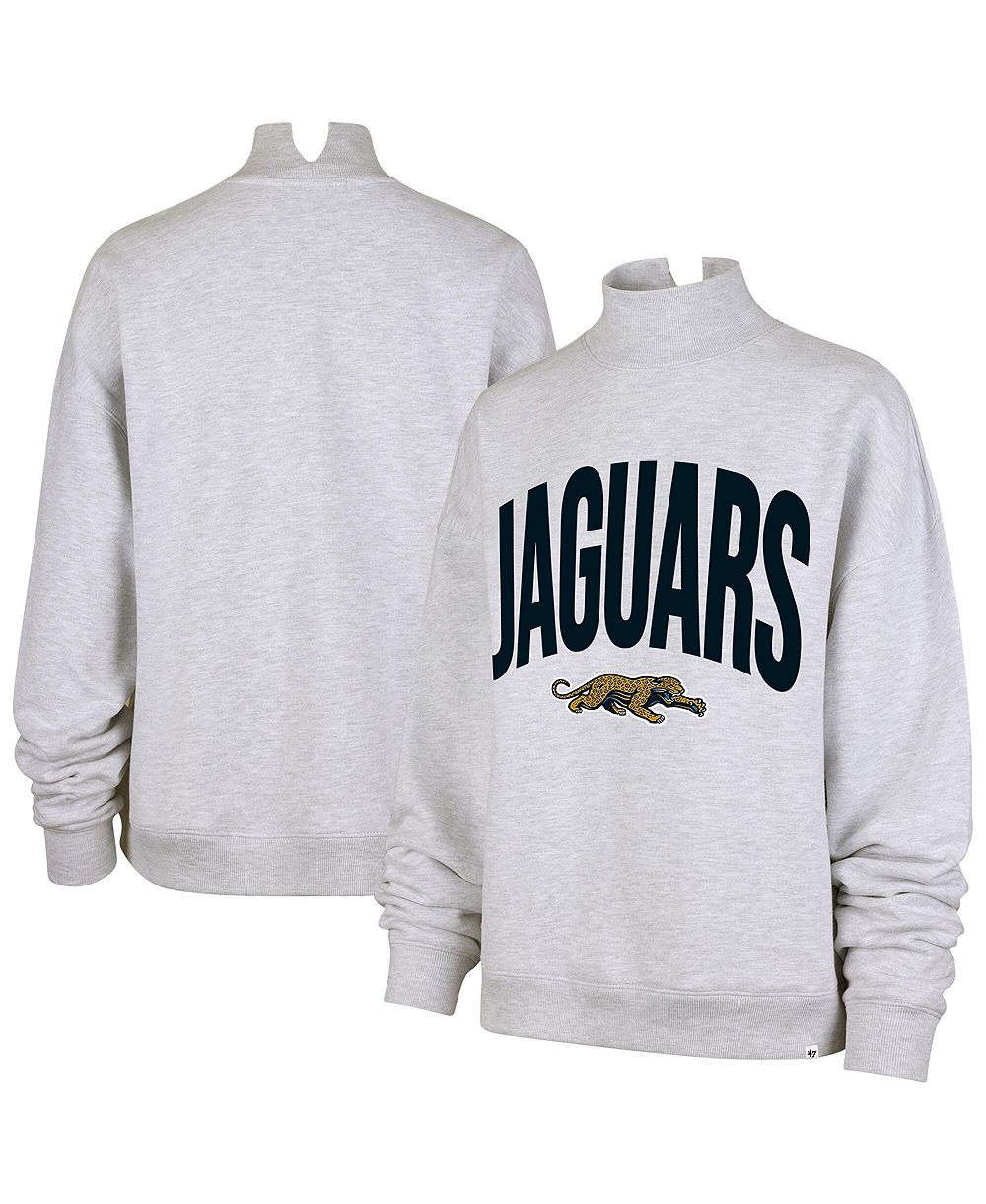'47 Brand Women's Gray Jacksonville Jaguars Subtle Muse Mock Neck Sweatshirt