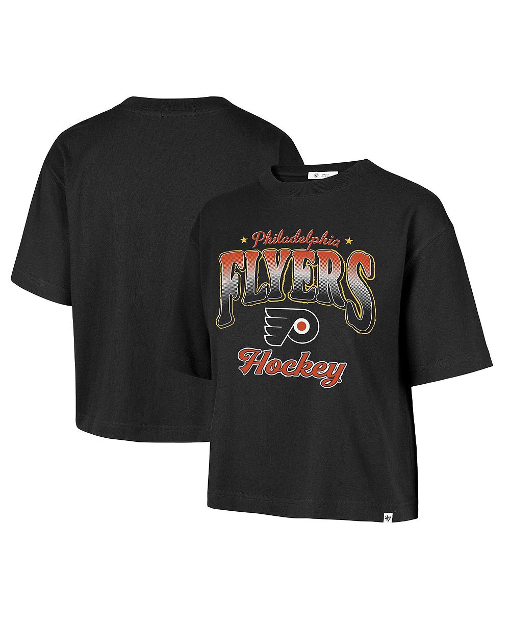 Женская футболка '47 Brand Philadelphia Flyers Vibe Check Reed City Cropped Oversized Graphic