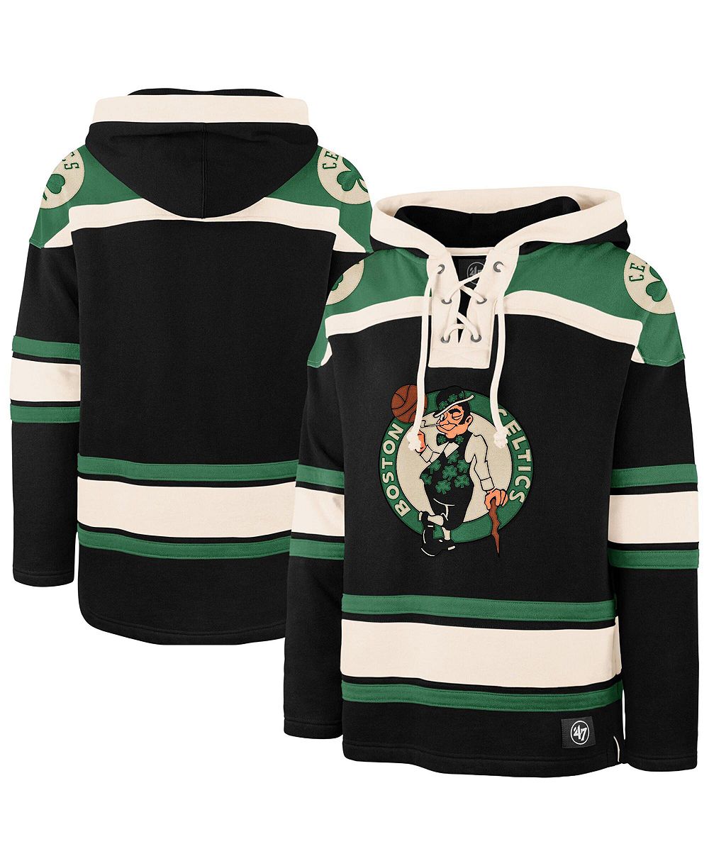 Мужская толстовка 47 Brand Men's Black Boston Celtics Logo Superior Lacer Hoodie