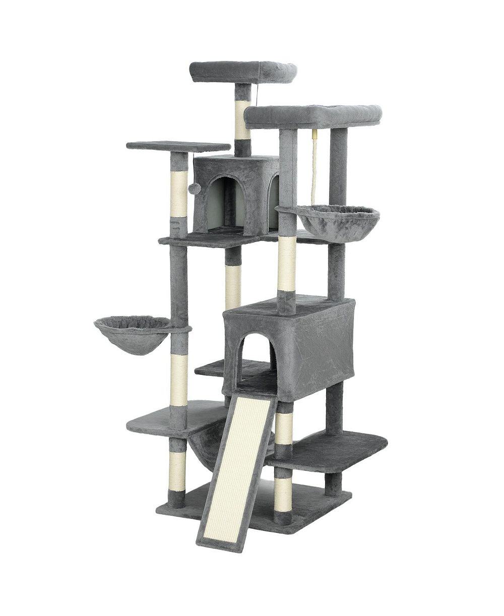 Кошачий игровой комплекс RUIE 69 Inch Tower с 2 домиками, 3 гамаками и 8 когтеточками