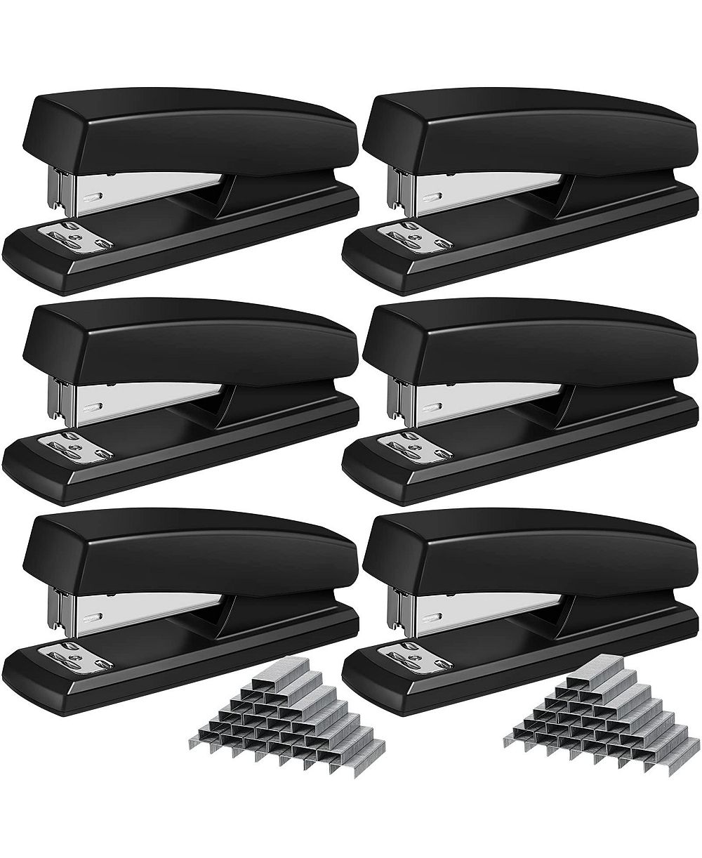 Набор степлеров DANRONG 6 Pack Metal Desktop With Staples Heavy Duty 25 Sheet Capacity
