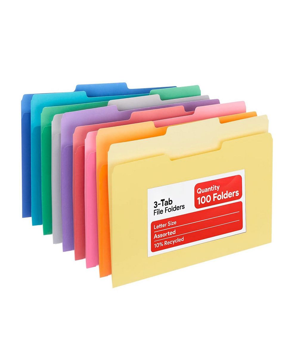 Папки для подшивки DANRONG File Folders Letter Size Durable Paper Stock 100 Pack