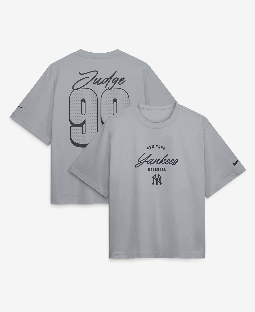 Nike Women's New York Yankees Aaron Judge Boxy Short-Sleeve Name & Number T-Shirt