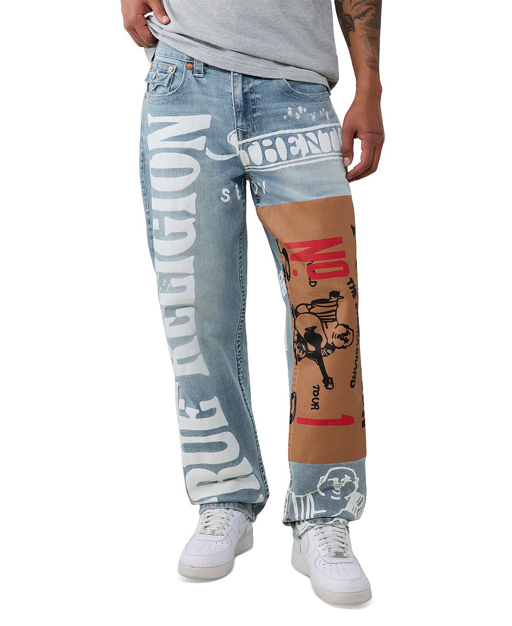 True Religion Men's Bobby Flap Baggy Jeans
