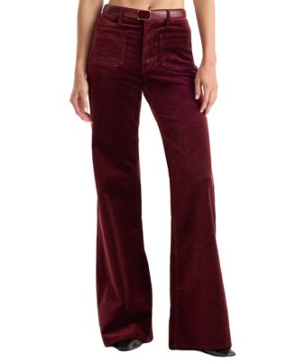 Good American Women's Good Waist High-Waisted Wide-Leg Velvet Palazzo Jeans