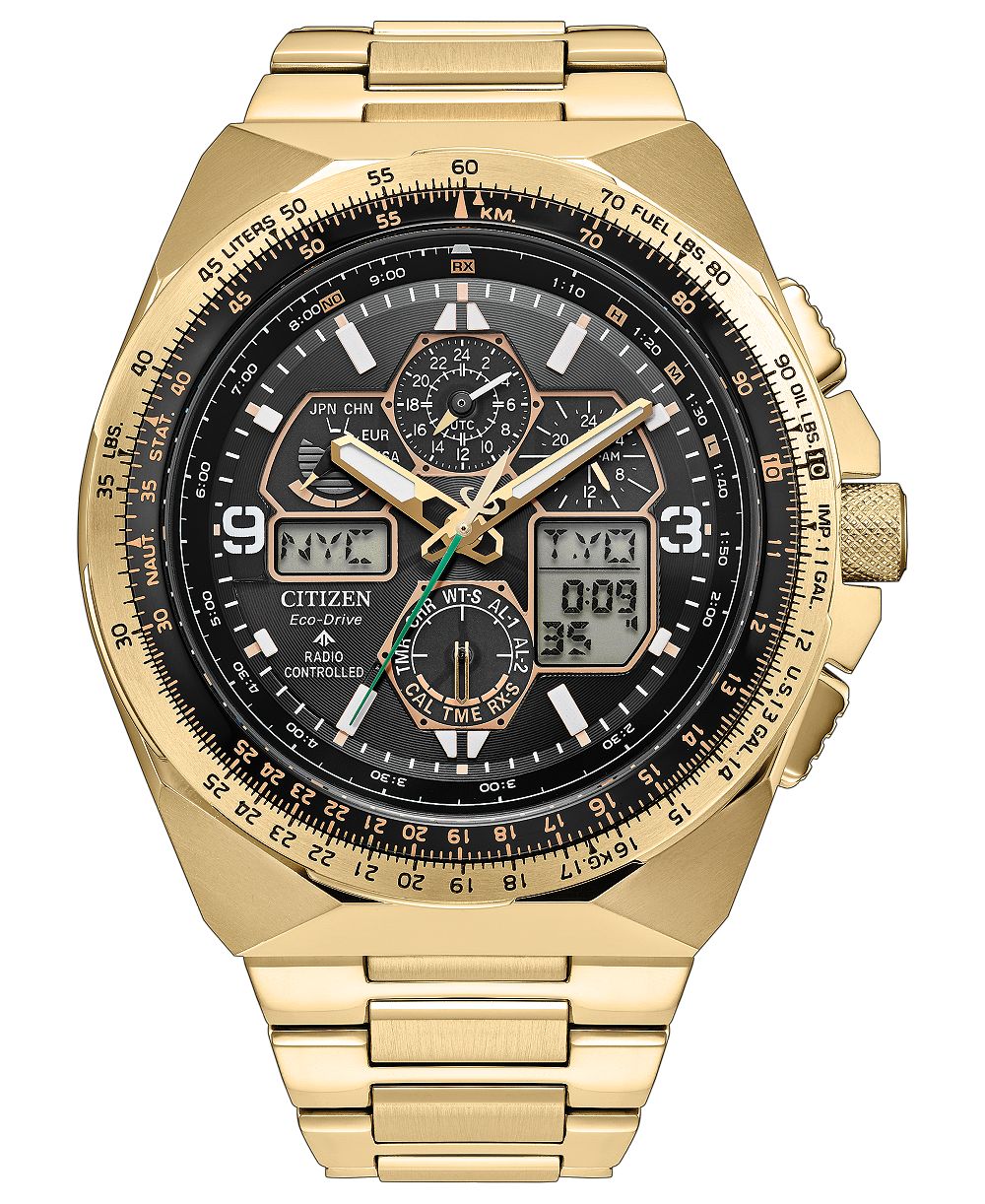 Мужские наручные часы Citizen Promaster Air Skyhawk с золотистым корпусом из нержавеющей стали, 46 мм, лимитированная серия