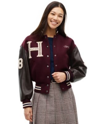 Женская куртка Tommy Hilfiger из шерстяной смеси в стиле варсити