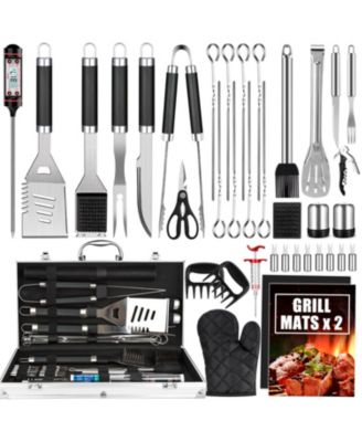 XDOVET BBQ Grill Tools Set 38pieces Stainless Steel Aluminum Case Mats