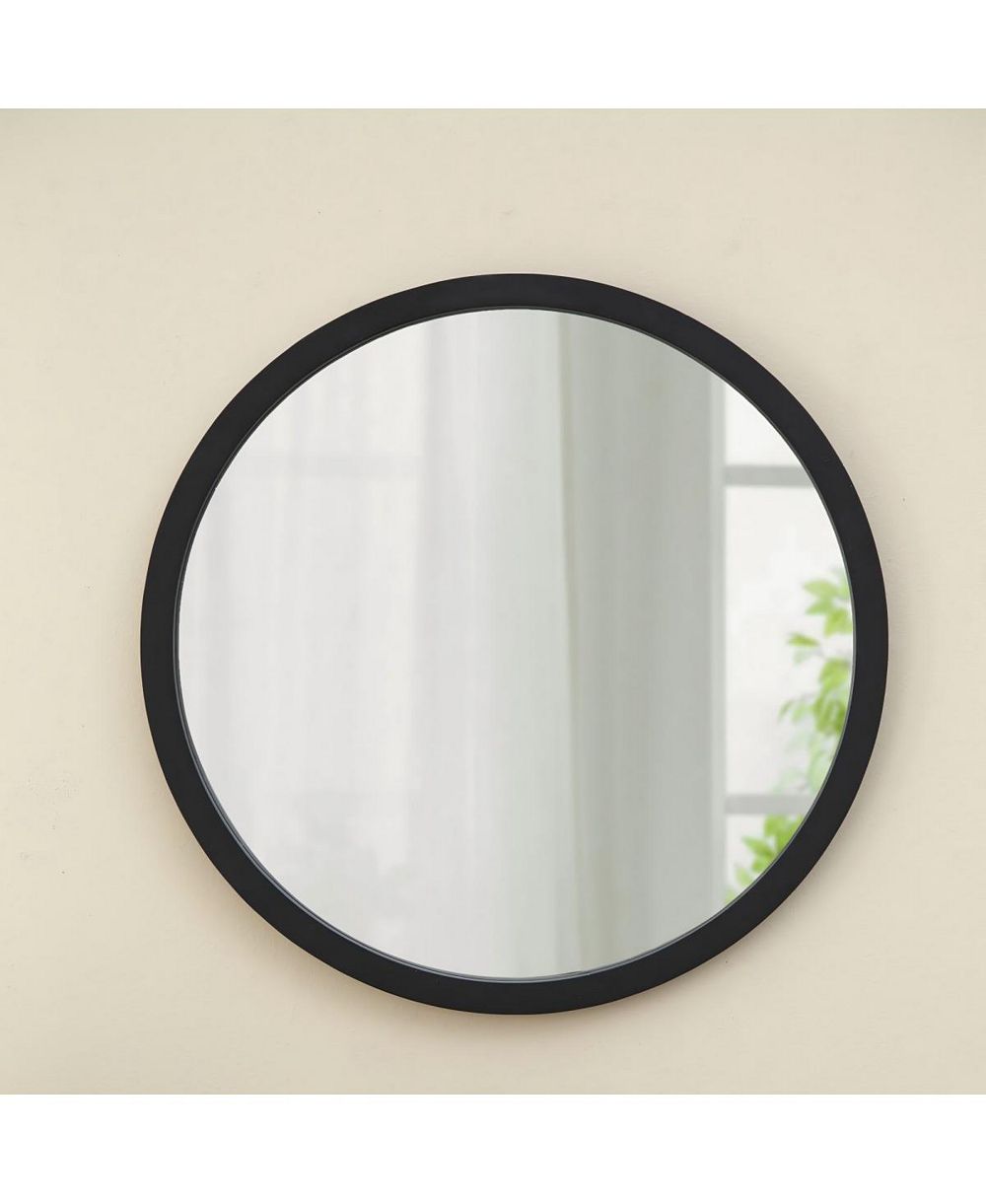 Настенное зеркало LAOTIES 20" Round Solid Mango Wood Mid-Century Modern