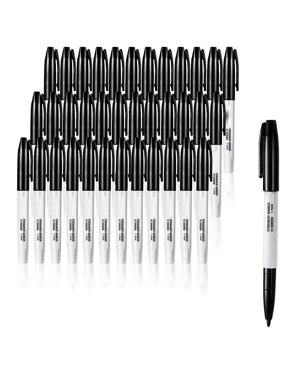 Перманентные маркеры SEVORLEY Black, набор из 36 шт., с тонким наконечником, быстросохнущие