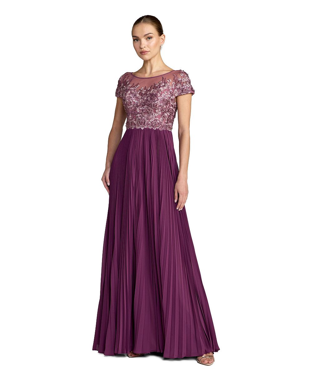 Mac Duggal женское платье с цветочной вышивкой для гостей свадьбы