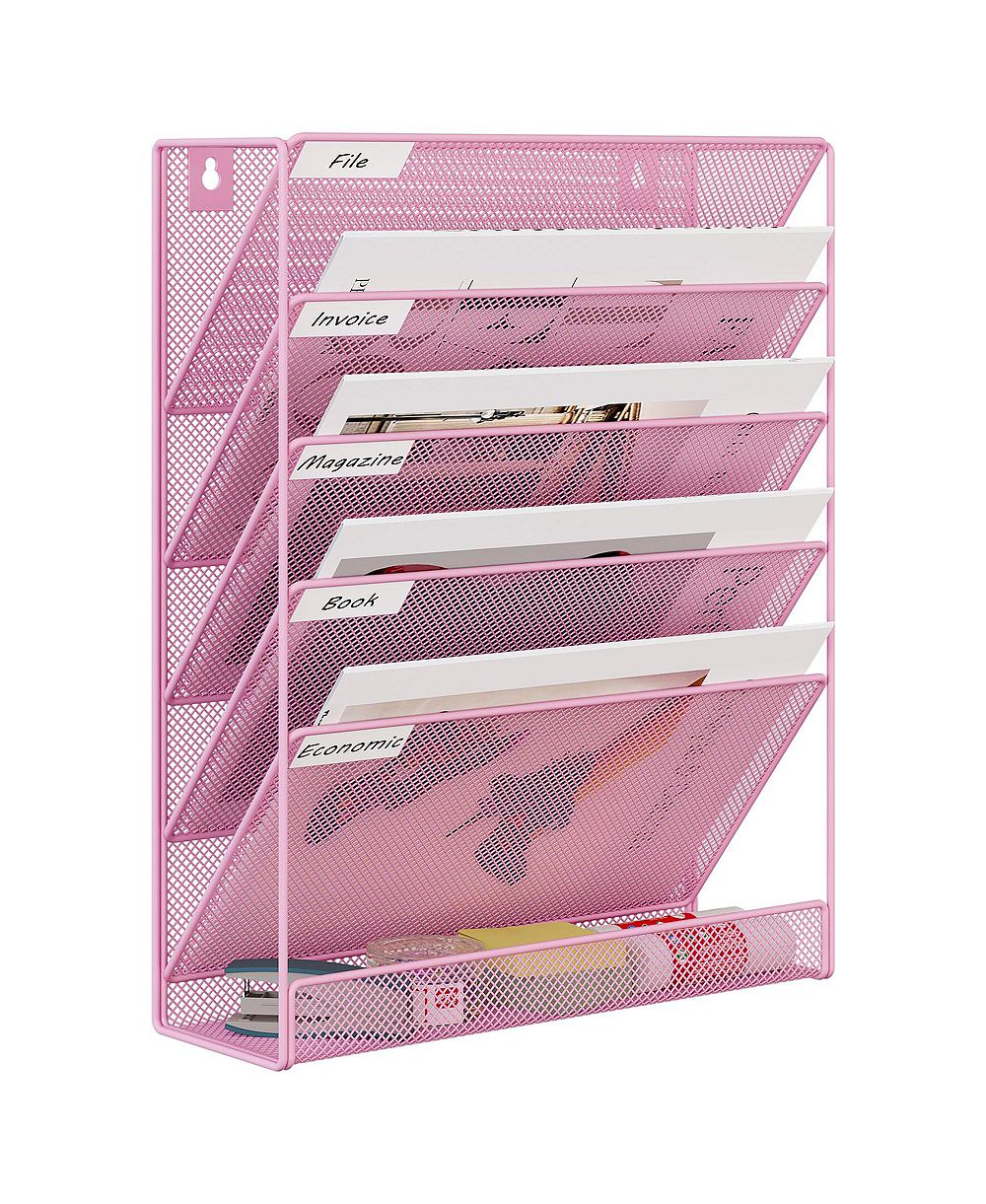 Органайзер DANRONG Mesh Wall File Holder 5 Tier с этикетками для офиса и дома