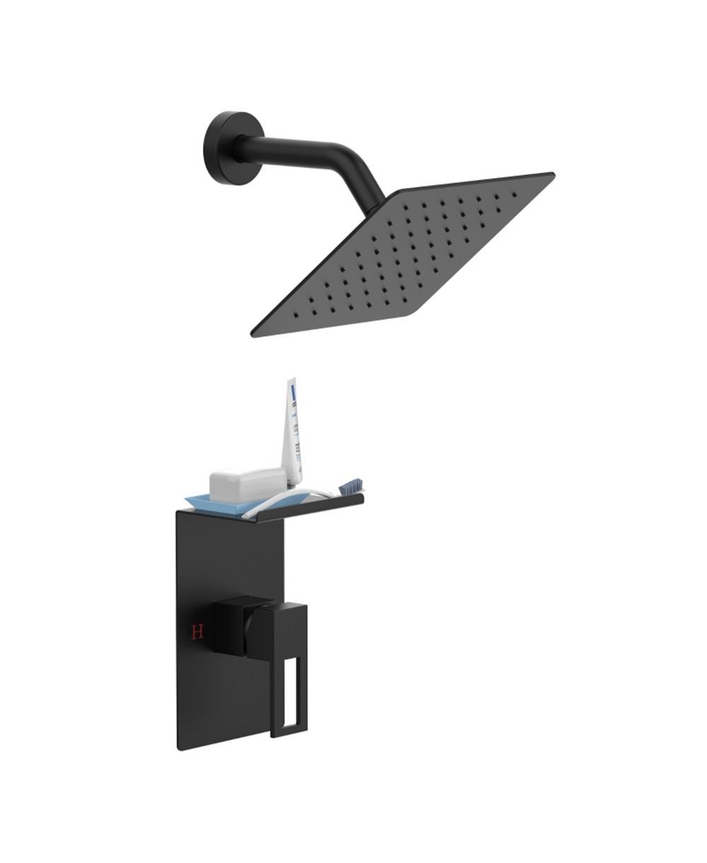 BUSDAYS комплект душевой смеситель 8 Inch Rain Shower с полкой для хранения
