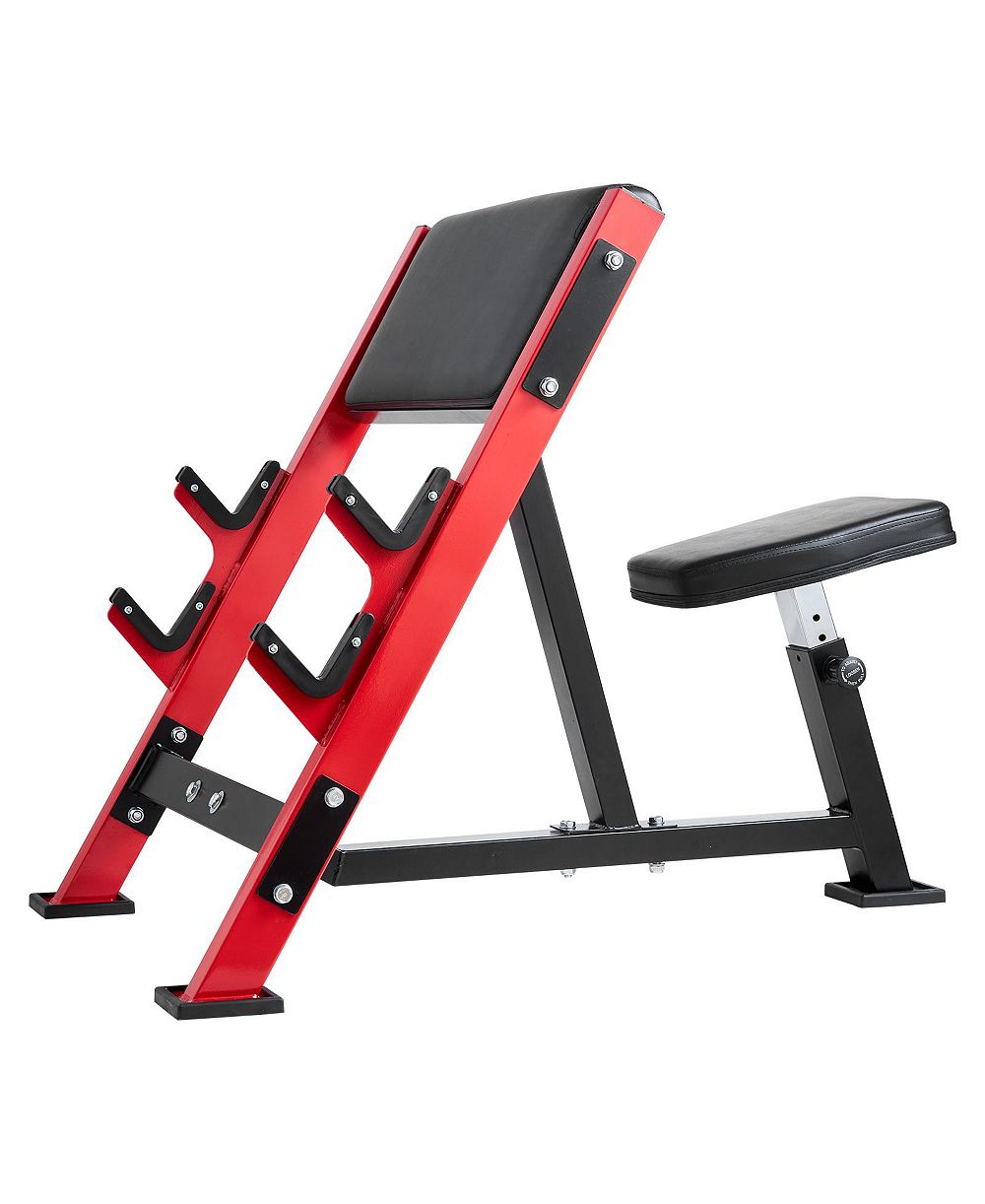 Скамья для жима SEVORLEY Adjustable Preacher Curl с держателями для штанги, вместимость 660 lb