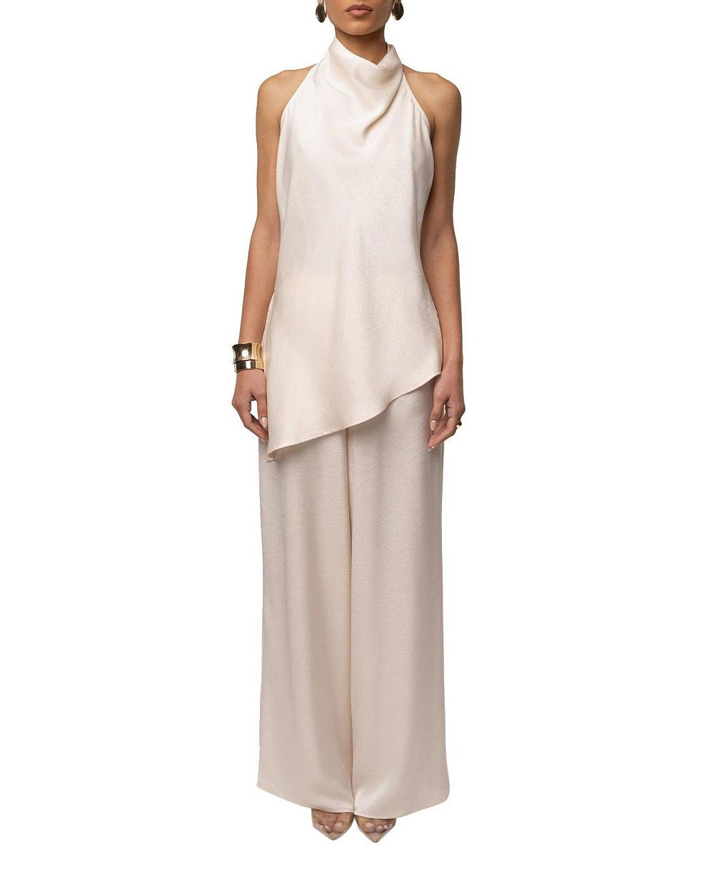 JLUXLABEL женский комплект из брюк с широкими штанинами и топа Draped Halter