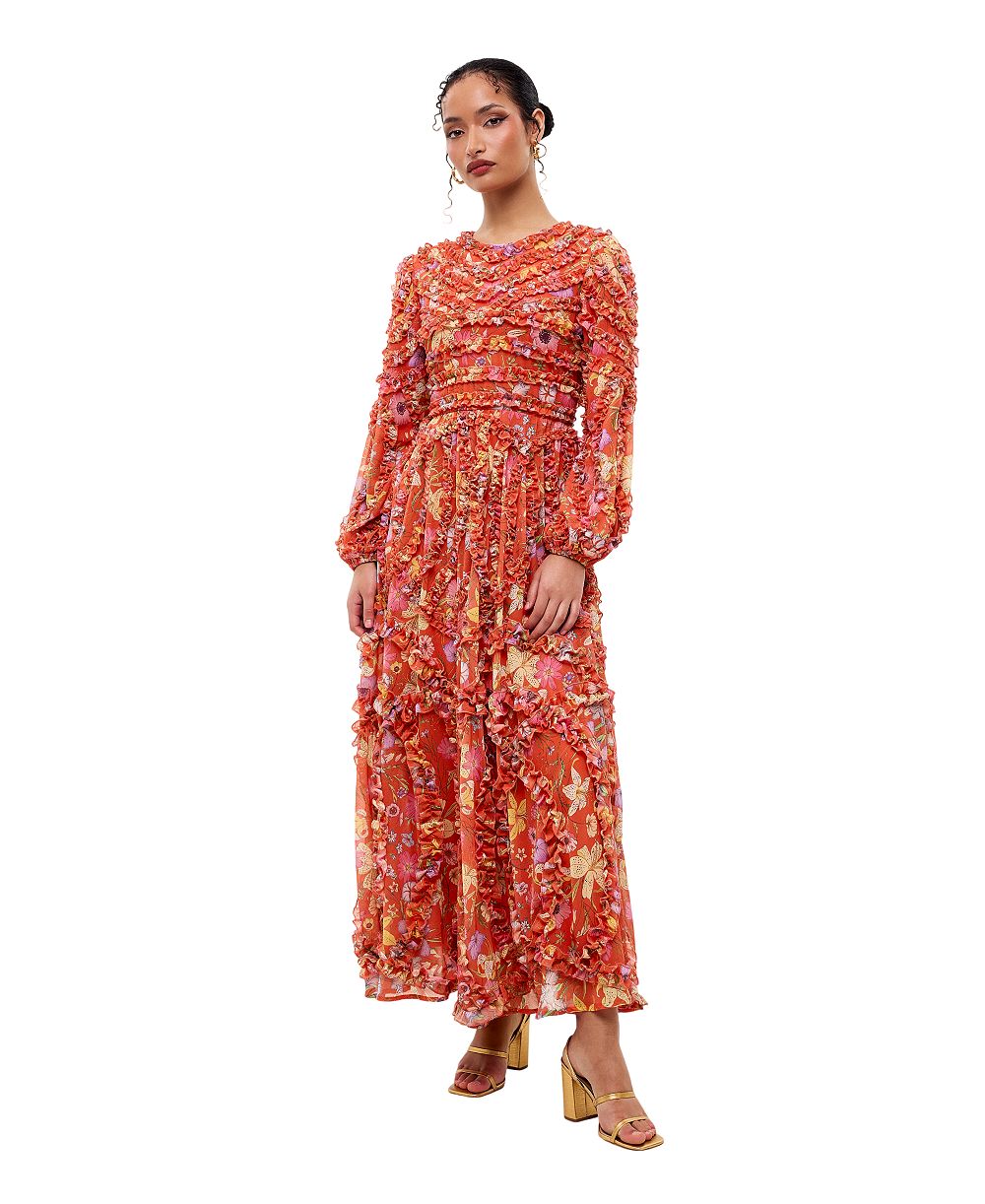 Женское платье Maryisa Modest Ruffle Floral Net