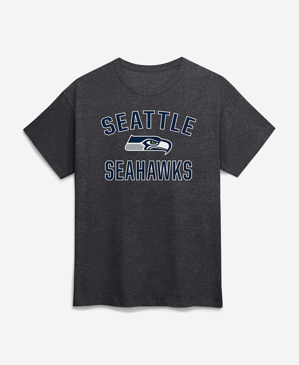 Мужская футболка Logo Athletic Charcoal Seattle Seahawks Cotton Victory Arch