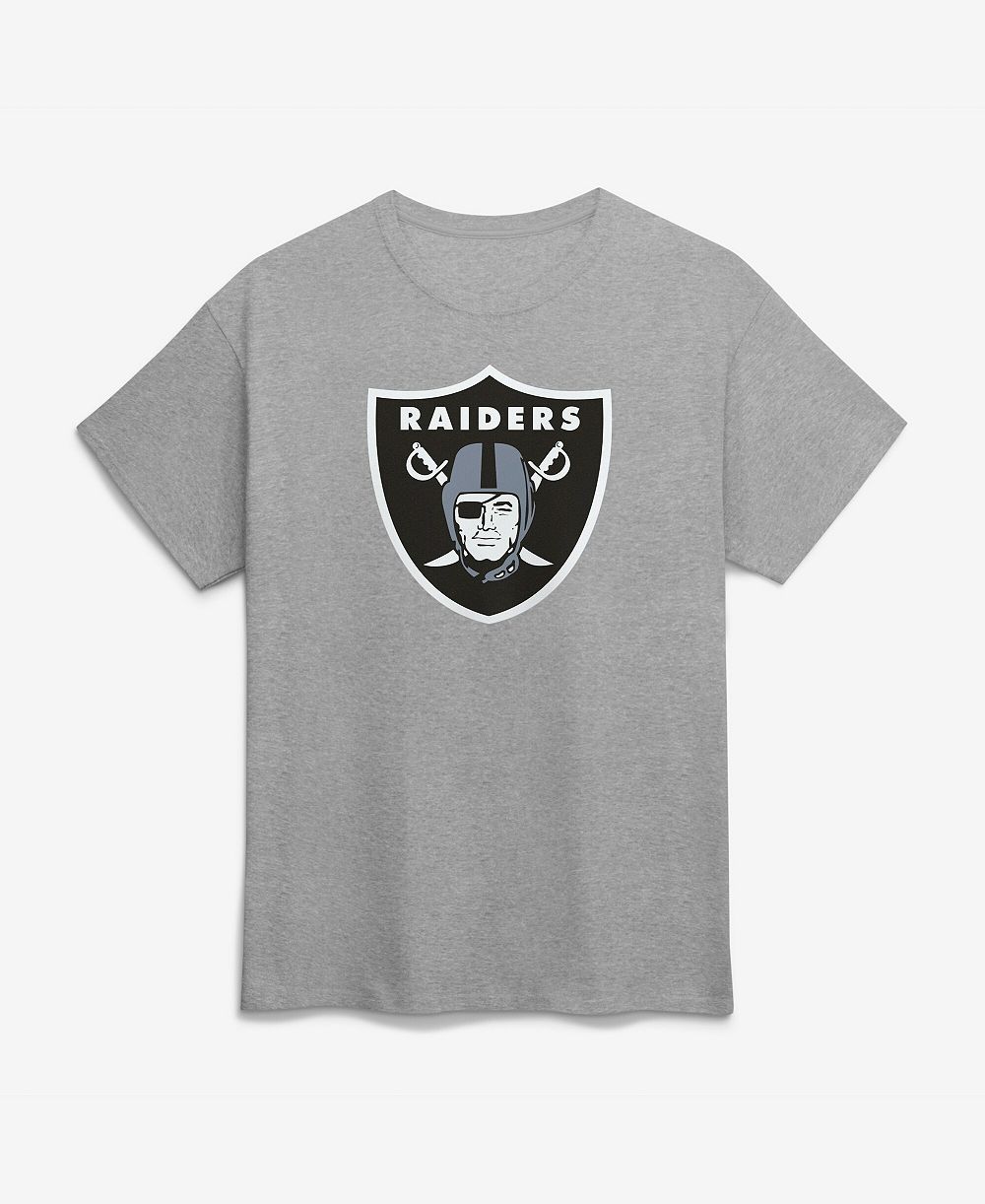 Logo Athletic Men's Gray Las Vegas Raiders Primary Logo T-Shirt