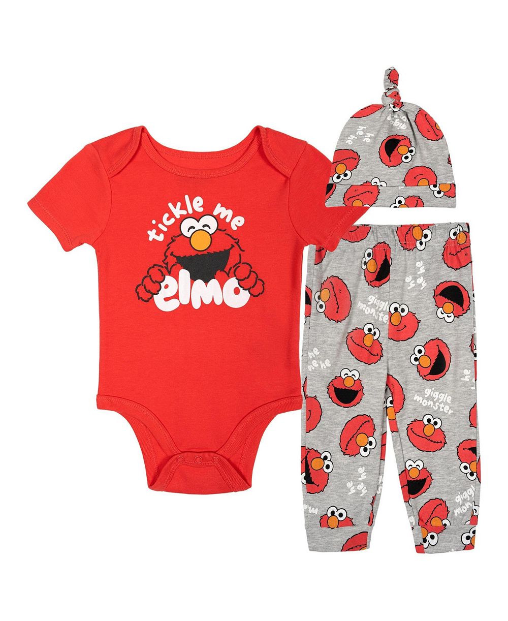Sesame Street Детский набор из 3 предметов: боди, брюки и шапка (0M-24M)