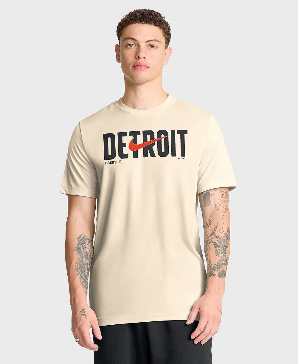 Nike Men's Cream Detroit Tigers Swoosh Legend Dri-FIT T-Shirt
