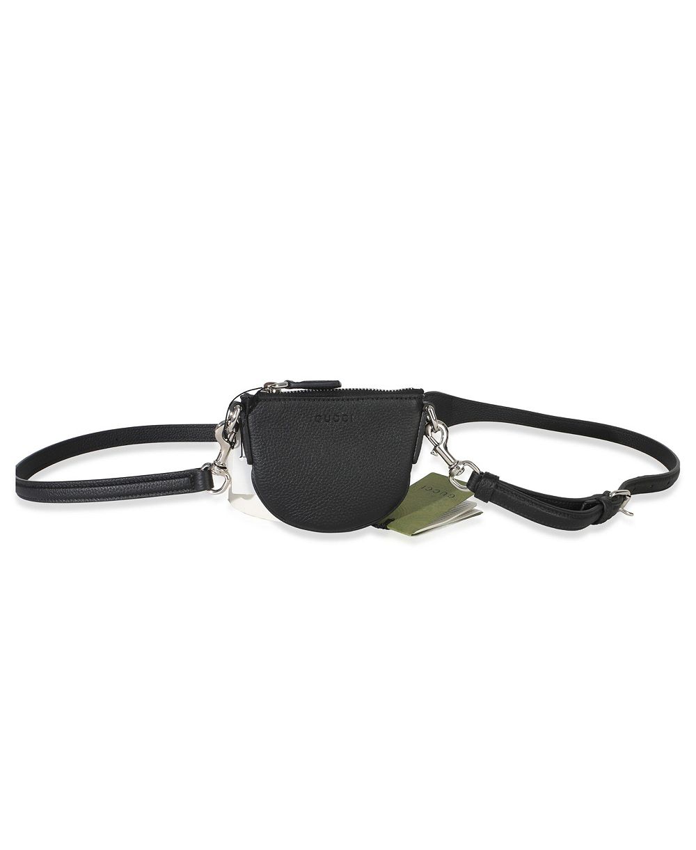 Pre-Owned Gucci мини-сумка через плечо Mini B из черной тисненой телячьей кожи