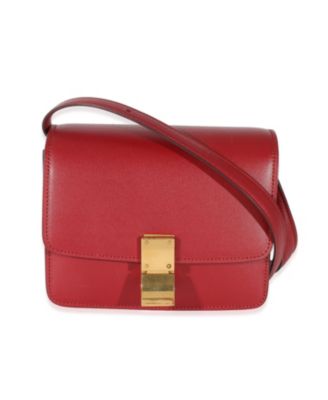 Pre-Owned Celine красная маленькая классическая сумка Box из гладкой телячьей кожи