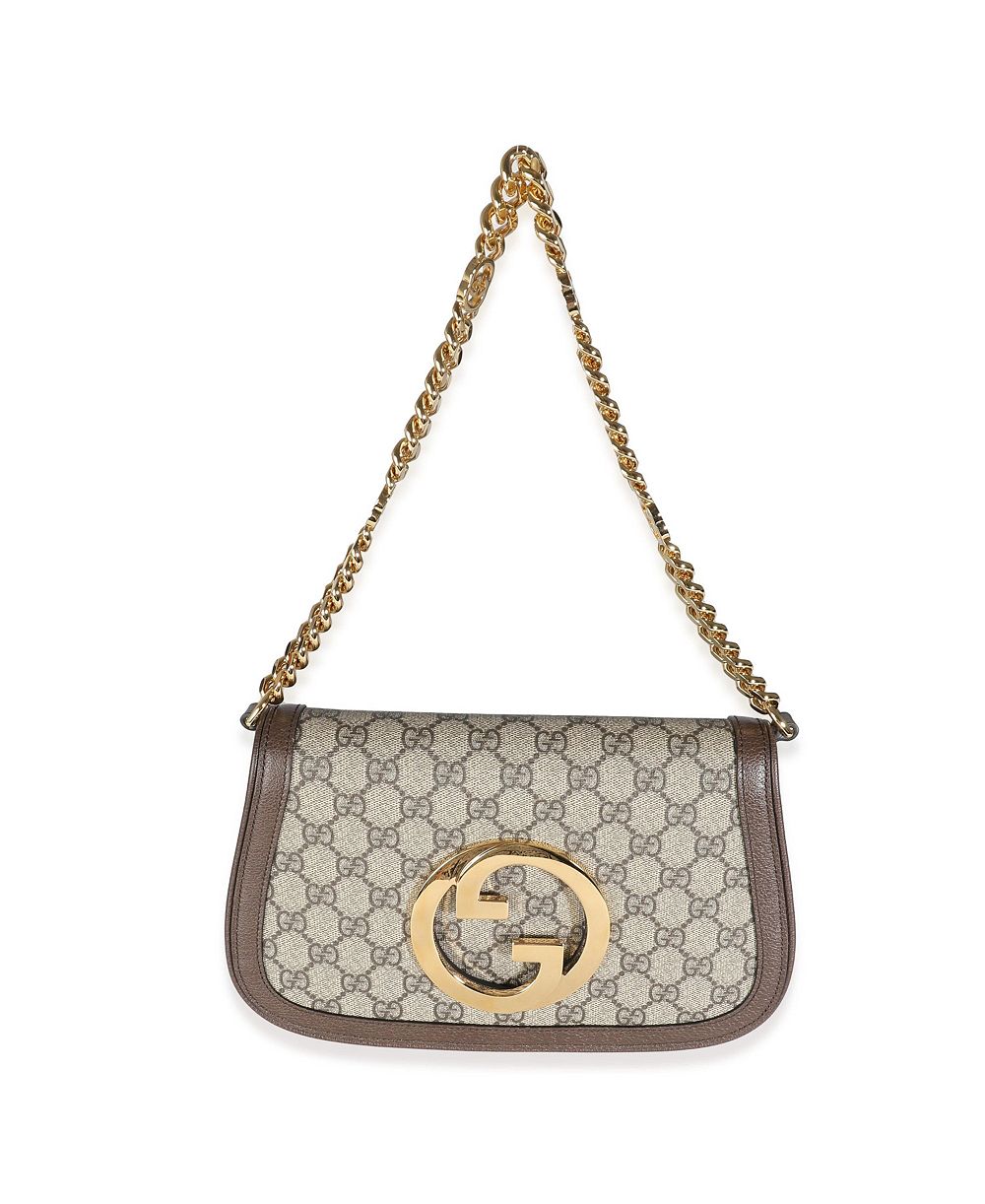 Pre-Owned Gucci бежевая сумка через плечу GG Supreme Blondie из канваса