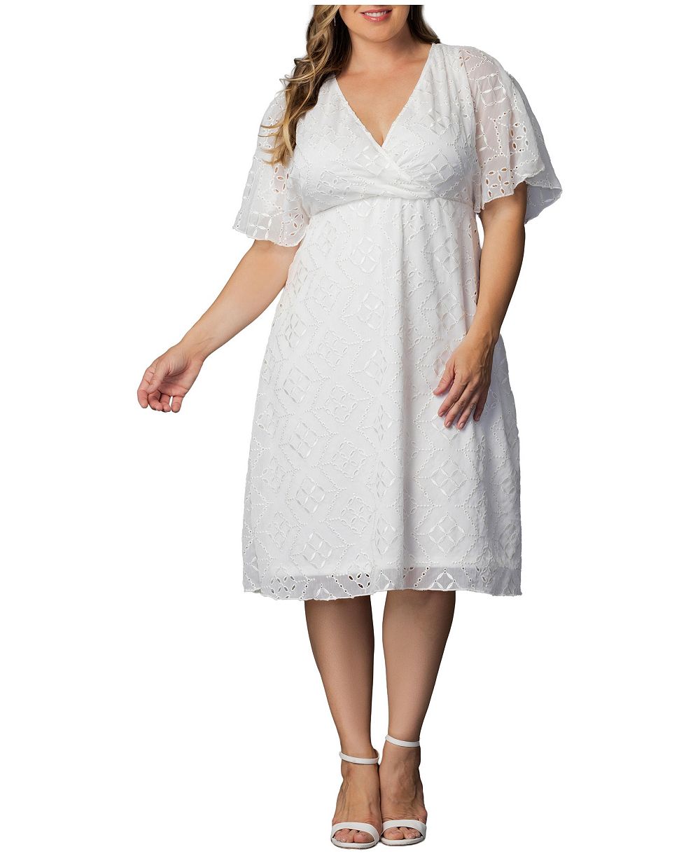 Kiyonna Женское миди-платье из кружева Plus Size Heavenly A-Line