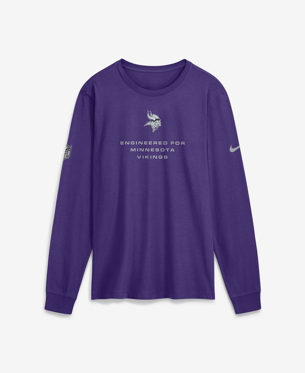 Nike Men's Purple Minnesota Vikings Sideline Bold Arch Star Dri-FIT Long Sleeve T-Shirt