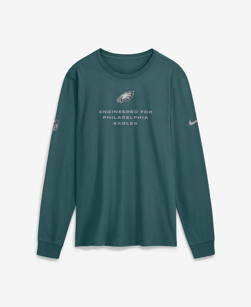Nike Men's Midnight Green Philadelphia Eagles Sideline Bold Arch Star Dri-FIT Long Sleeve T-Shirt