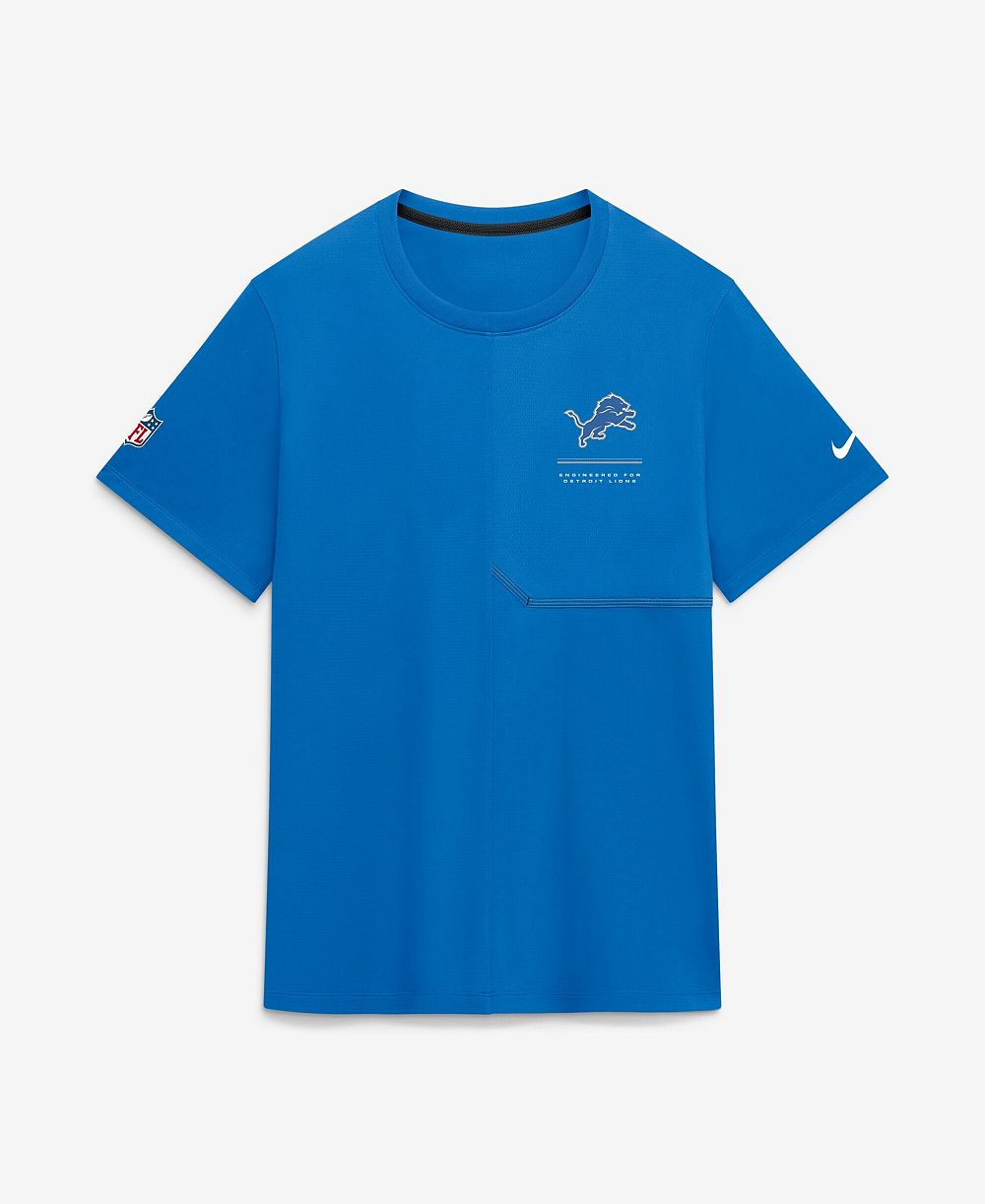 Nike Men's Blue Detroit Lions Sideline UV Dri-FIT Coaches Shirt