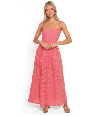 Petal and Pup Women's Sonny Maxi Floral-Embroidery Square-Neck Eyelet Dress