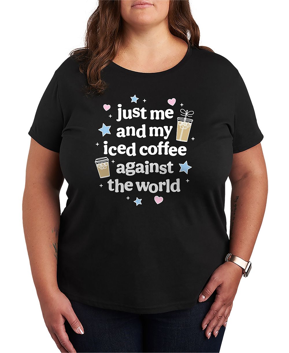 Hybrid Apparel Juniors' Me and Iced Coffee Graphic Tee