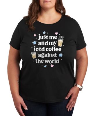Hybrid Apparel Juniors' Me and Iced Coffee Graphic Tee