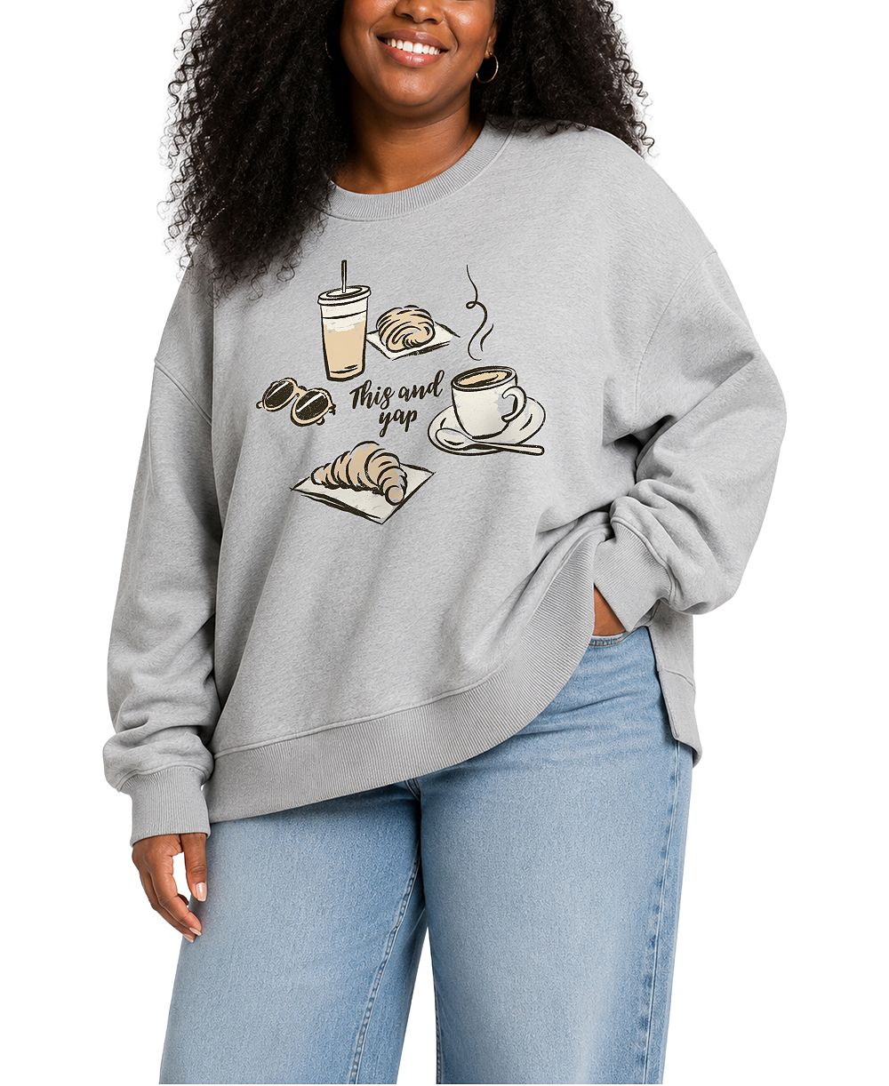 Оверсайз свитшот Hybrid Apparel Plus Size Oversized Graphic Fleece Crewneck