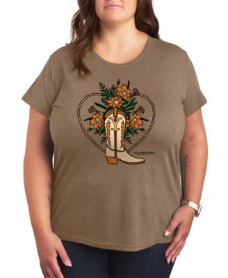 Hybrid Apparel футболка Plus Size Short-Sleeve Graphic Yellowstone Boot Flower