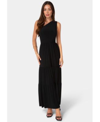Женское платье Bebe Maxi с открытым плечом и ярусной юбкой