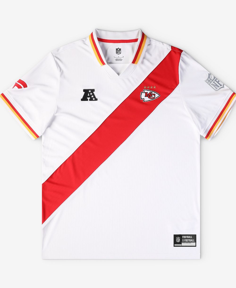 Джерси Fanatics Men's White Kansas City Chiefs Football x Football Collared Fan